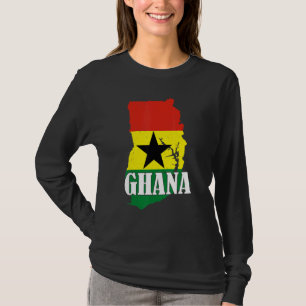 Camiseta Mapa de Ghana Orgullo de la bandera ghanesa