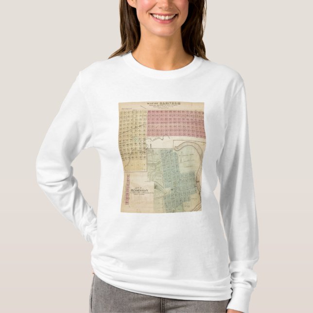Camiseta Mapa de Glencoe, mapa de Henderson, Minnesota (Anverso)