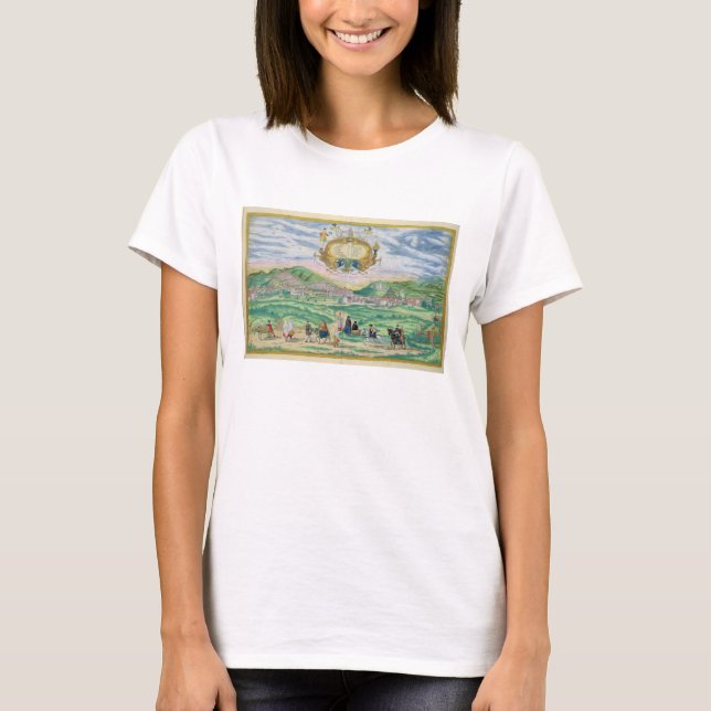 Camiseta Mapa de Granada, de 'Civitates Orbis Terrarum' por (Anverso)
