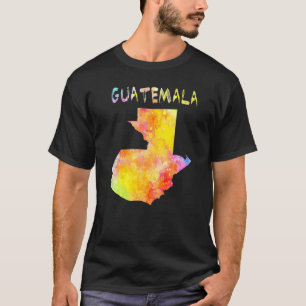 Camiseta Mapa De Guatemala Mapa Colorido Ilustración Acuare