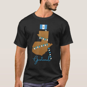 Camiseta Mapa de Guatemala Navidades de bandera guatemaltec