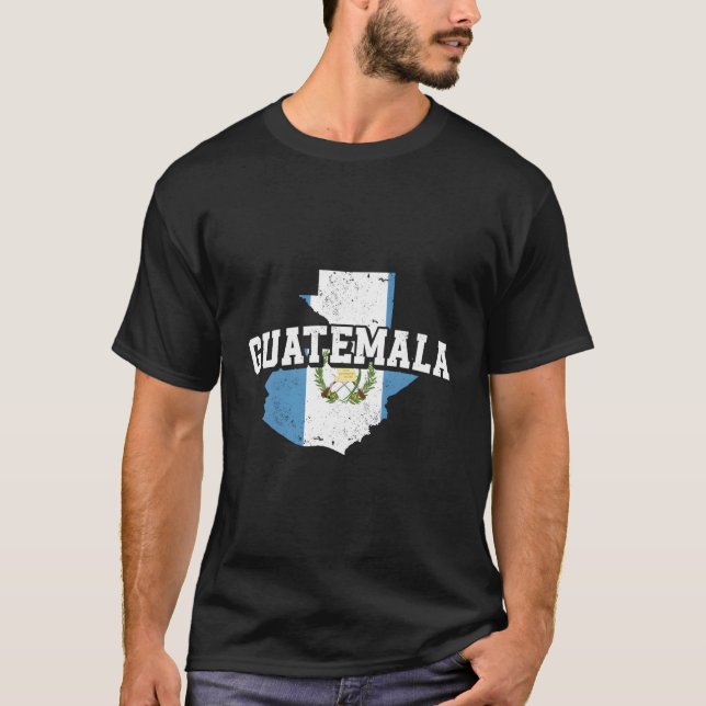Camiseta Mapa De Guatemala Y Recuerdo De Bandera De Guatema (Anverso)