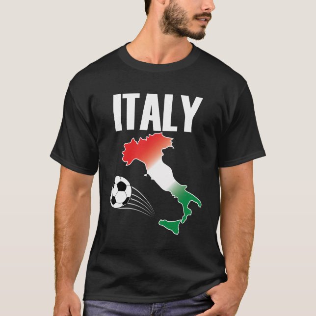 Camiseta Mapa de hinchas de fútbol de Italia Bola de futbol (Anverso)