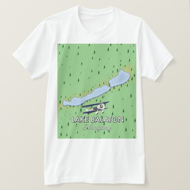 Camiseta Mapa de Hungría del lago Balaton (Anverso del diseño)