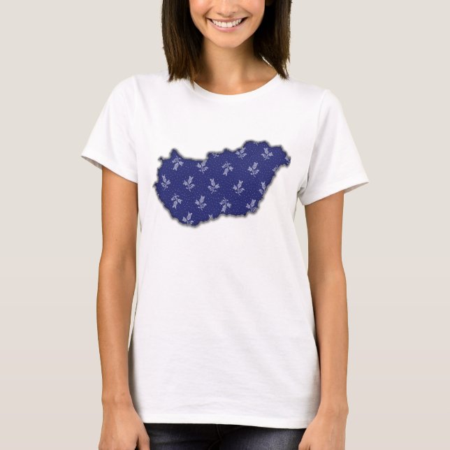 Camiseta Mapa de Hungría del modelo del arte popular del (Anverso)