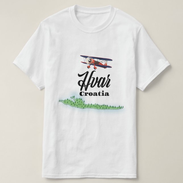 Camiseta Mapa de Hvar Croacia (Diseño del anverso)