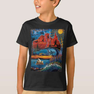 Camiseta Mapa de iconos y monumentos australianos vibrantes