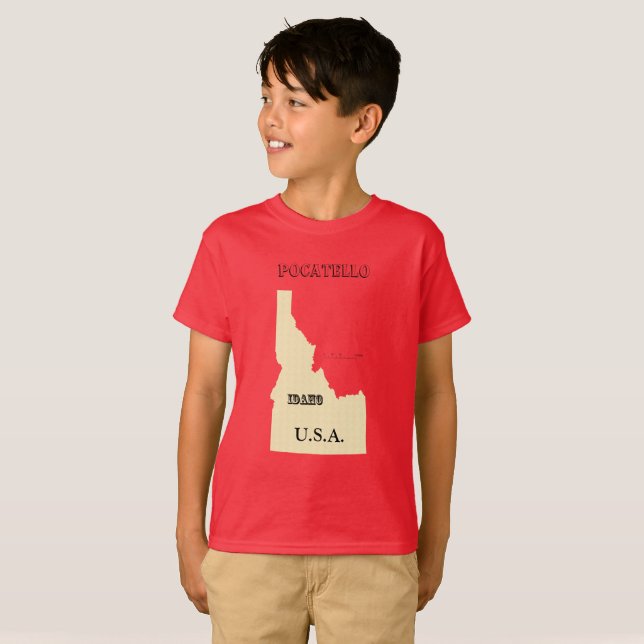 Camiseta - Mapa de Idaho con ciudad (Anverso completo)