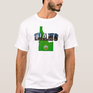 Camiseta Mapa de Idaho, Sello y texto de imagen