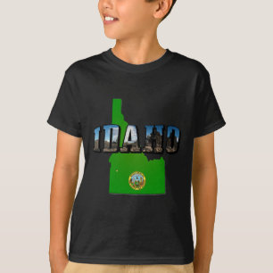 Camiseta Mapa de Idaho, Sello y texto de imagen