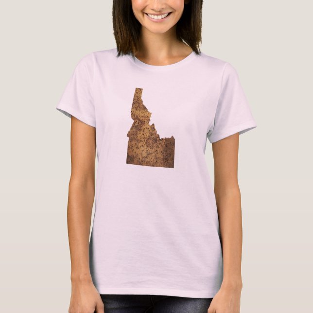 Camiseta Mapa de Idaho Spud (Anverso)