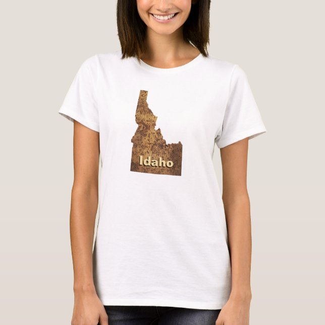 Camiseta Mapa de Idaho Spud (Anverso)