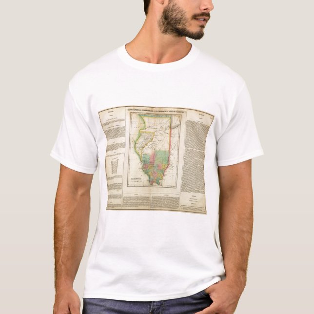 Camiseta Mapa de Illinois (Anverso)