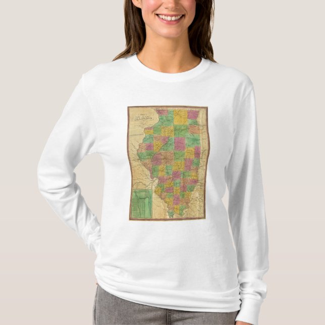 Camiseta Mapa de Illinois (Anverso)