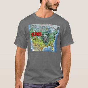 Camiseta Mapa de Illinois USA