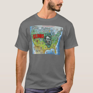 Camiseta Mapa de Illinois USA