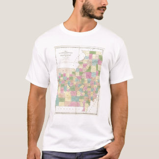 Camiseta Mapa de Illinois y de Missouri