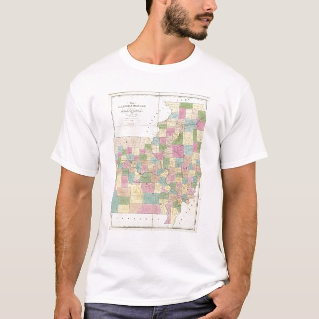 Camiseta Mapa de Illinois y de Missouri (Anverso)