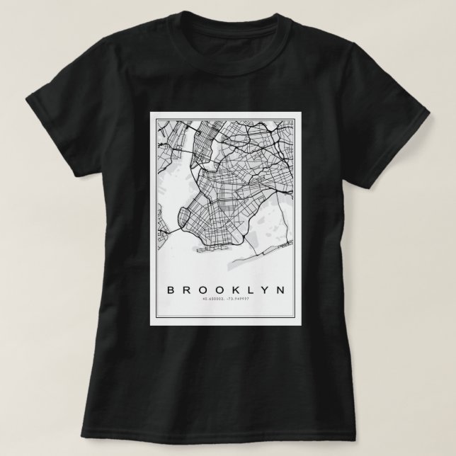 Camiseta Mapa de Ilustraciones de Brooklyn (Diseño del anverso)