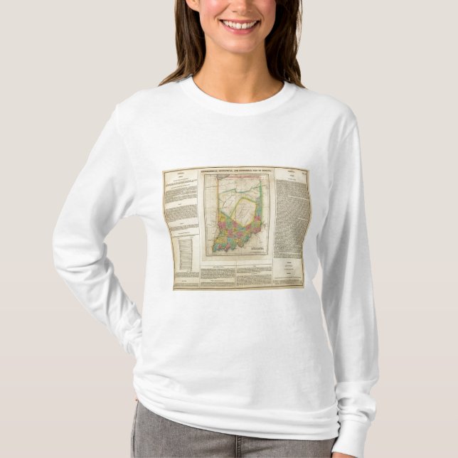 Camiseta Mapa de Indiana (Anverso)