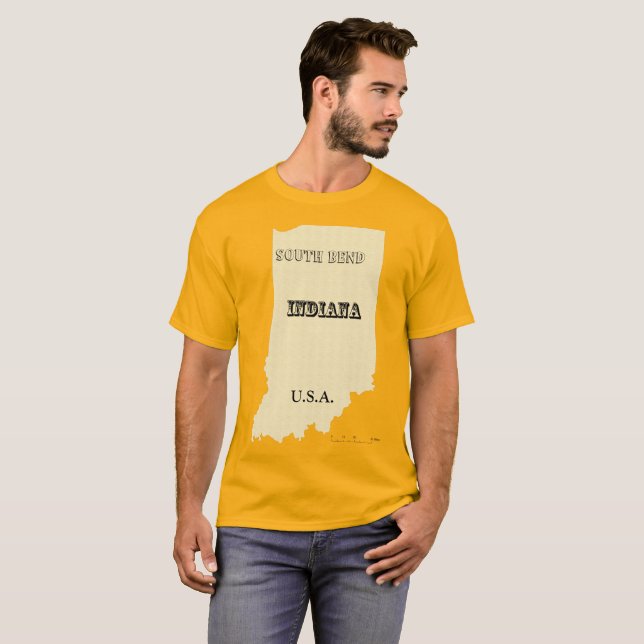 Camiseta - Mapa de Indiana con ciudad (Anverso completo)
