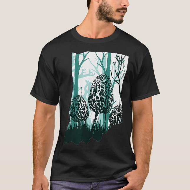 Camiseta Mapa de Indiana Morel La caza de hongos Shrooming  (Anverso)