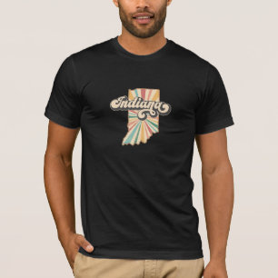 Camiseta Mapa de Indiana Retro   Diseño de estado de vintag