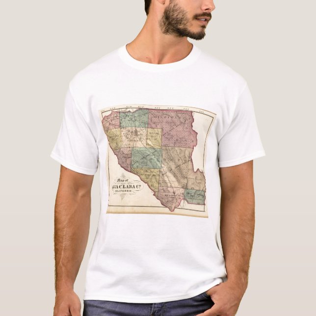 Camiseta Mapa de índice de Santa Clara Co (Anverso)