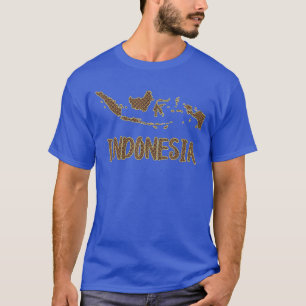 Camiseta Mapa de Indonesia lleno de murciélago tradicional 