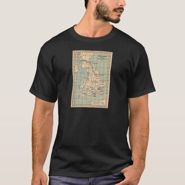 Camiseta Mapa de Inglaterra antigua (Anverso)