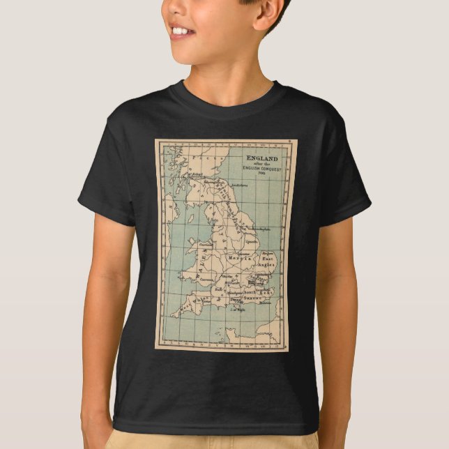 Camiseta Mapa de Inglaterra antigua (Anverso)
