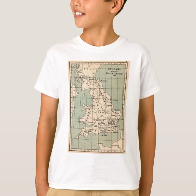 Camiseta Mapa de Inglaterra antigua (Anverso)