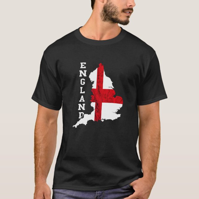 Camiseta Mapa de Inglaterra Bandera inglesa de St George (Anverso)