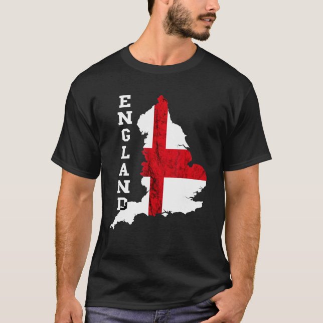 Camiseta Mapa de Inglaterra Bandera inglesa de St George (Anverso)