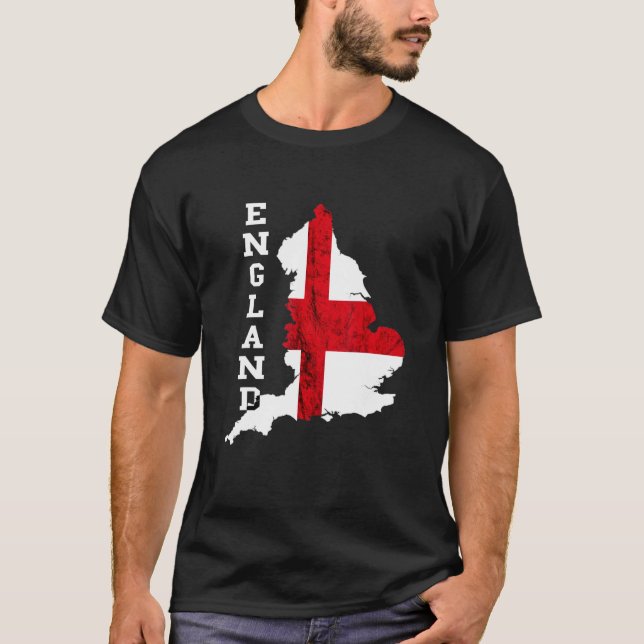 Camiseta Mapa de Inglaterra Bandera inglesa de St George (Anverso)
