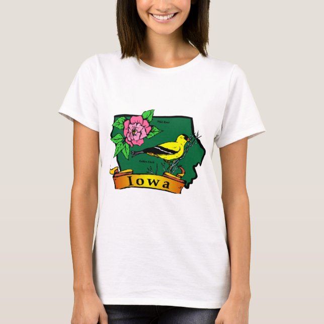 Camiseta Mapa de Iowa (Anverso)