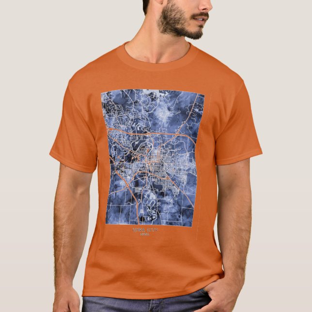 Camiseta Mapa de Iowa City (Anverso)