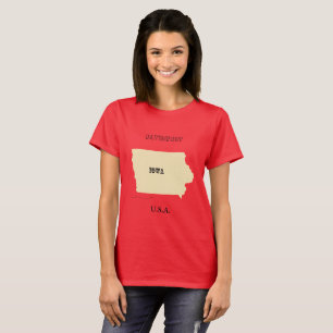 Camiseta - Mapa de Iowa con ciudad