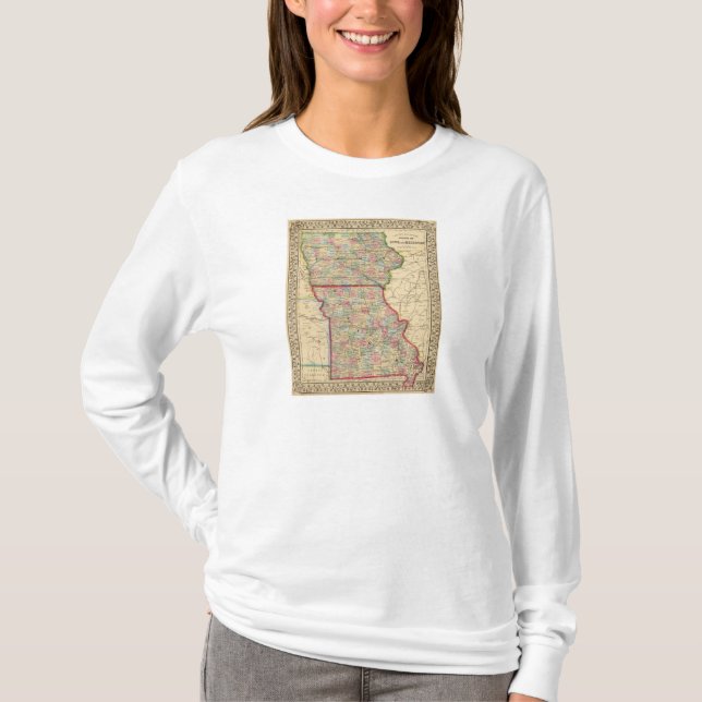 Camiseta Mapa de Iowa, Missouri de Mitchell (Anverso)