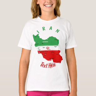 Camiseta Mapa de Irán con bandera y emblema