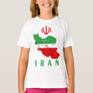 Camiseta Mapa de Irán con bandera y emblema