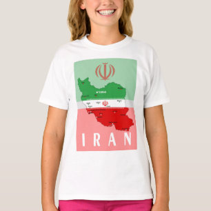 Camiseta Mapa de Irán con bandera y emblema
