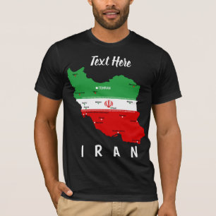Camiseta Mapa de Irán con bandera y emblema
