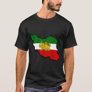 Camiseta Mapa de Irán León y Sol Persa Bandera Pahlavi