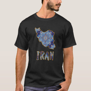 Camiseta Mapa de Irán lleno de bello patrón persa