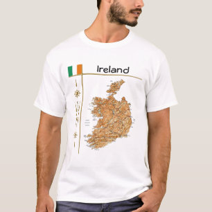 Camiseta Mapa de Irlanda + Bandera + Título
