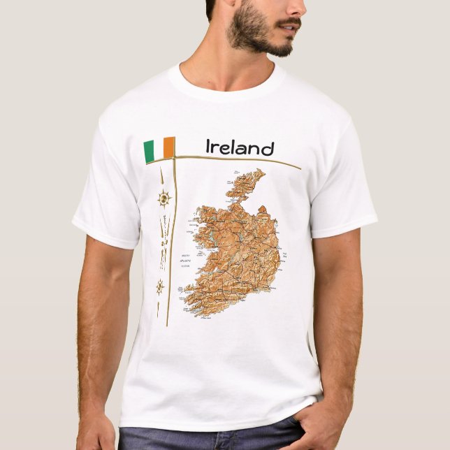 Camiseta Mapa de Irlanda + Bandera + Título (Anverso)
