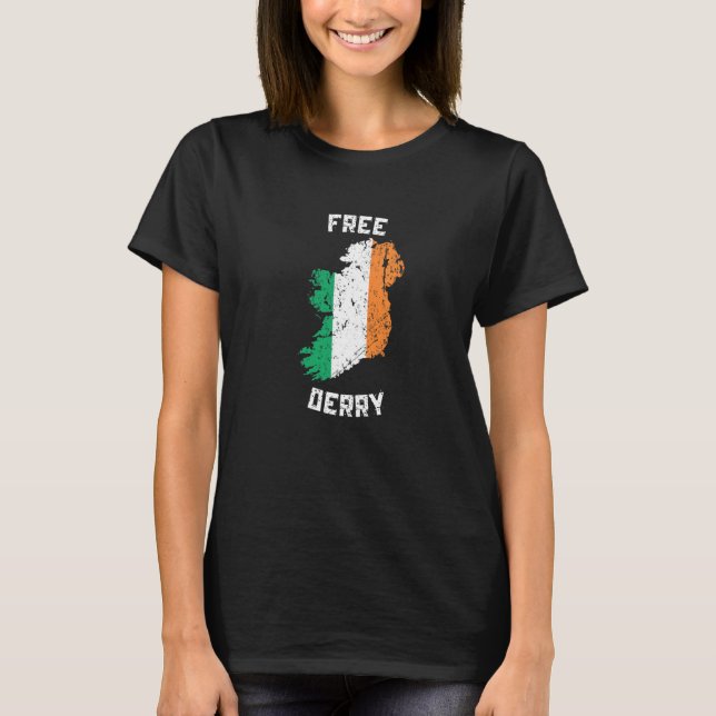Camiseta Mapa de Irlanda de Derry gratis   (Anverso)