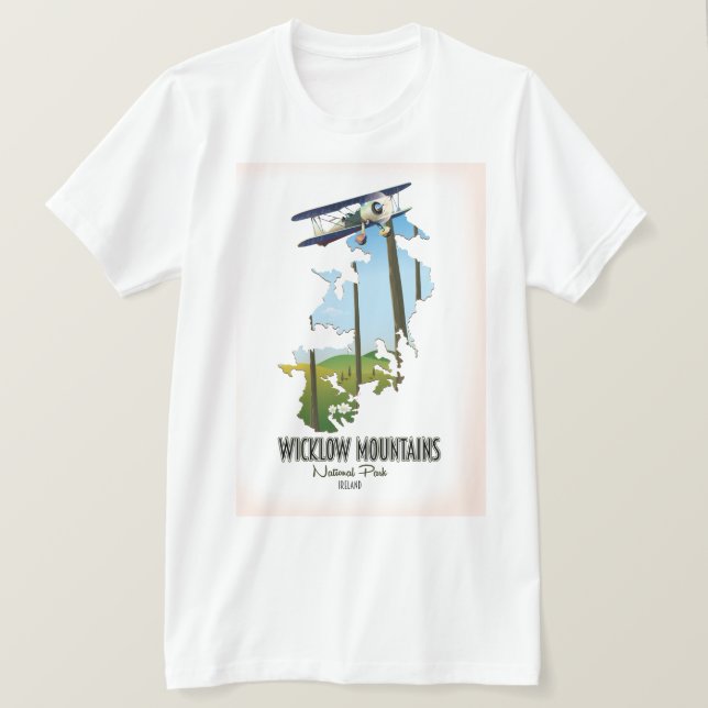 Camiseta mapa de irlanda del parque nacional de las montaña (Anverso del diseño)