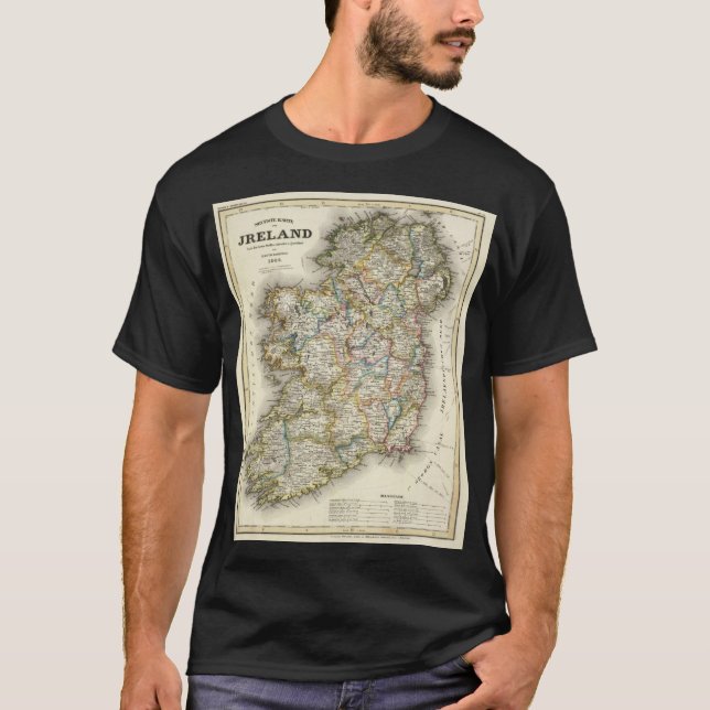 Camiseta Mapa de Irlanda - Mapa histórico irlandés Eire Eri (Anverso)